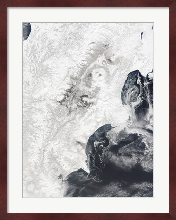 Framed Volcanoes in Central Kamchatka Peninsula, Eastern Russia Print