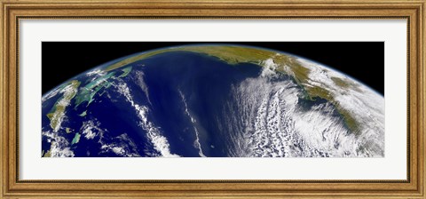 Framed Oblique Bermuda&#39;s-Eye-view of the United States East Coast Print