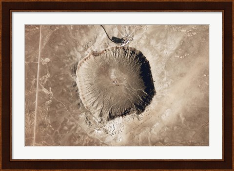 Framed Meteorite Impact Crater in the Northern Arizona desert of the United States Print