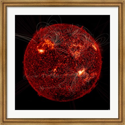 Framed Magnetic Field Visible on the Sun Print