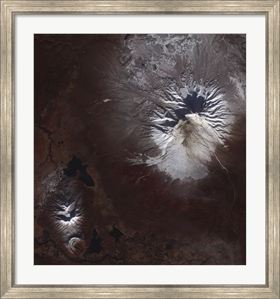 Framed Ash Stains on Russia&#39;s Shiveluch Volcano&#39;s Slopes Print