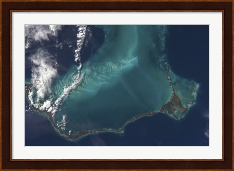 Framed Bahamas&#39; Lengthy Narrow Eleuthra Island Print