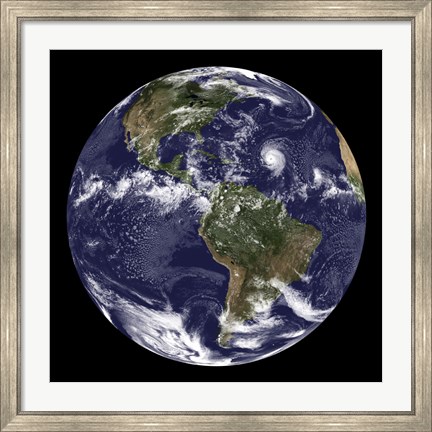 Framed Full Earth Showing North America and South America Print