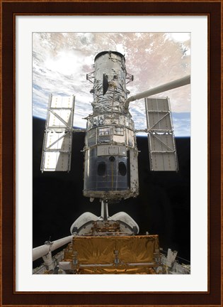 Framed Hubble Space Telescope is Released from the Cargo Bay of Space Shuttle Atlantis Print
