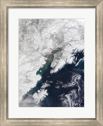Framed Ash Plume from Mount Redoubt, Alaska Print