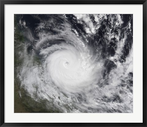 Framed Severe Tropical Cyclone Hamish in the South Pacific Ocean Print