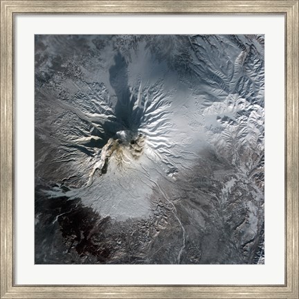Framed Shiveluch Volcano in Russia Print
