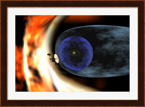 Framed Voyager 2 Spacecraft Studies the Outer Limits of the Heliosphere Print