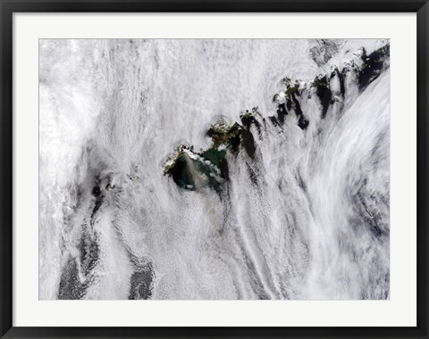 Framed Plumes from Okmok Volcano, Aleutian Islands Print