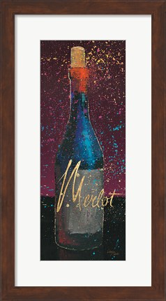 Framed Wine Splash Dark IV Print