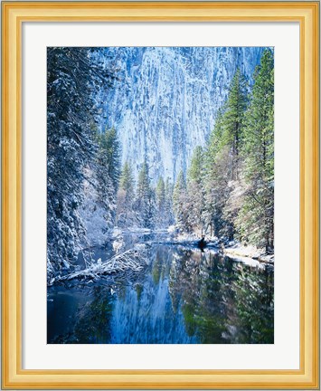 Framed Winter trees along Merced River, Yosemite Valley, Yosemite National Park, California Print