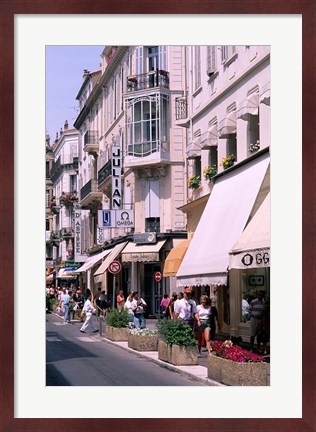 Framed Shopping Scenic, Cannes, France Print