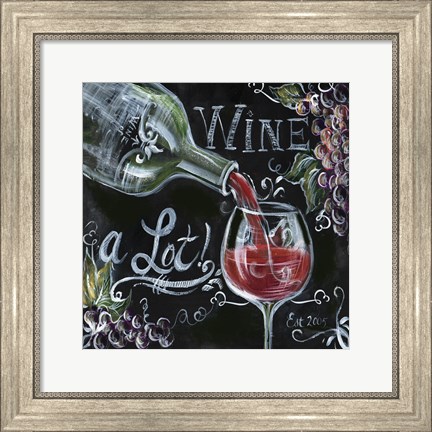 Framed Chalkboard Wine I Print