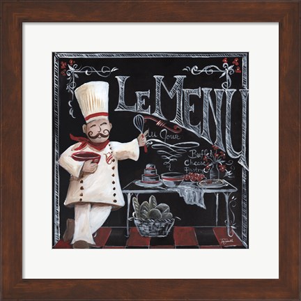 Framed Chalkboard Chefs I Print