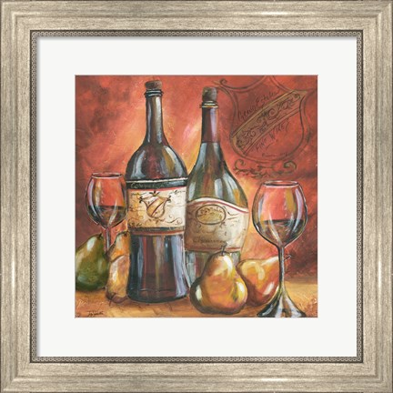 Framed Red and Gold Wine II Print