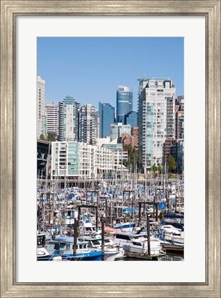 Framed Marina on False Creek, Downtown Vancouver, BC, Canada Print