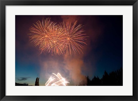 Framed British Columbia, Victoria, Fireworks Show Print