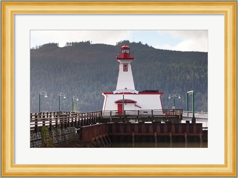 Framed Lighthouse, Port Alberni, Harbor Quay Marina, Vancouver Island, British Columbia, Canada Print