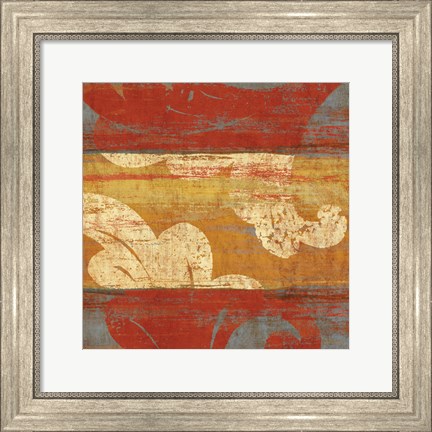 Framed Tapestry Stripe Square I Print