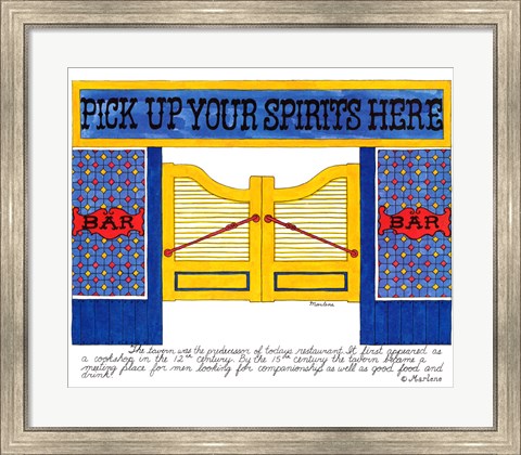 Framed Pick Up your Spirits Here Print