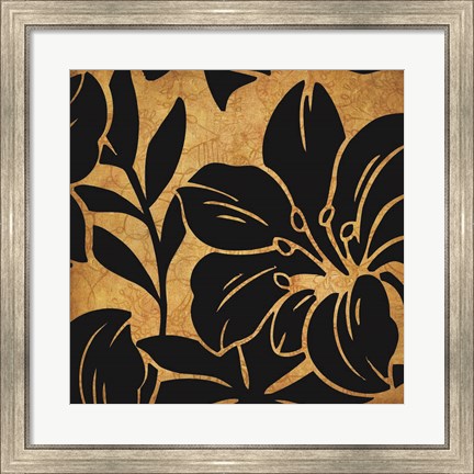 Framed Black and Gold Flora 2 Print