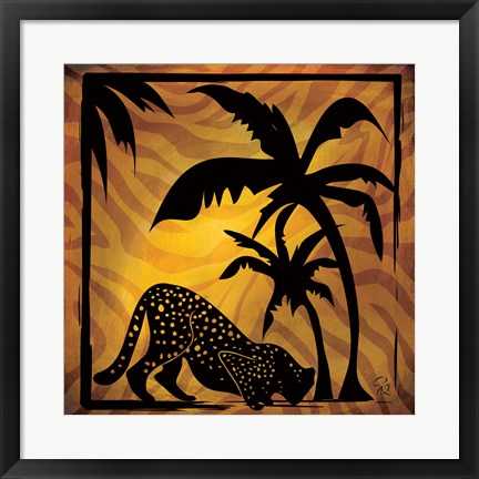 Framed Safari Silhouette I Print