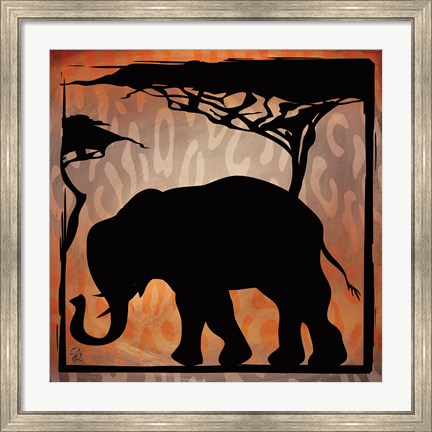 Framed Safari Silhouette IV Print