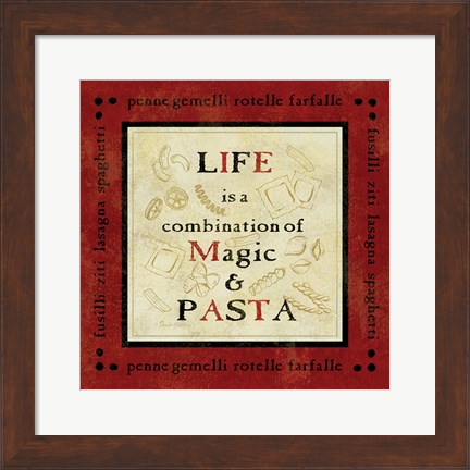 Framed Pasta Sayings I Print