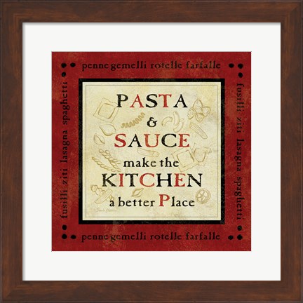 Framed Pasta Sayings II Print