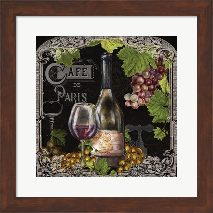 Framed Cafe de Vins Wine II Print