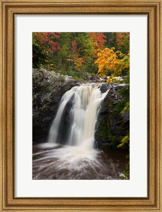 Framed WI, Pattison SP, Little Manitou Falls, Black River Print