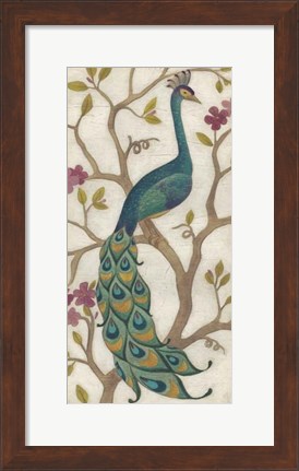 Framed Peacock Fresco I Print