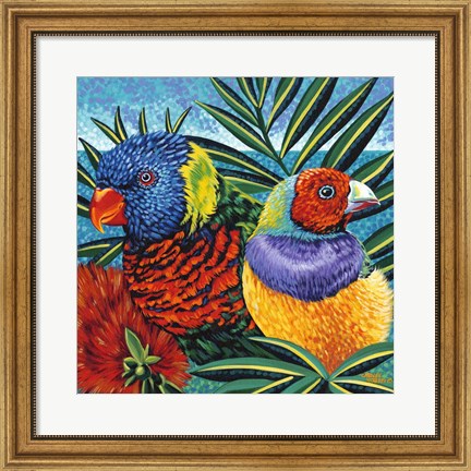 Framed Birds in Paradise II Print