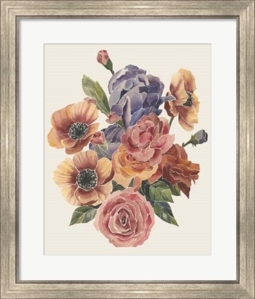 Framed Stained Glass Posy I Print