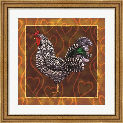 Framed Rooster 3 Print