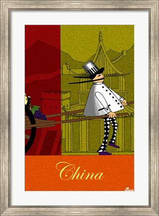 Framed Chef in China Print