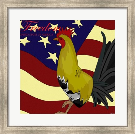 Framed Rooster Freedom Print