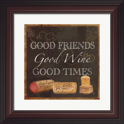 Framed Wine Cork Sentiment III Print