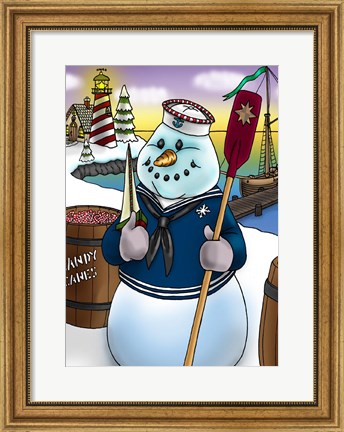 Framed Snowman Print