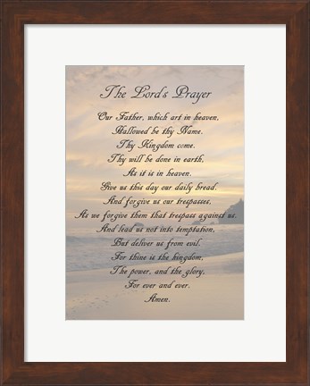 Framed Lord&#39;s Prayer - Sunset Print