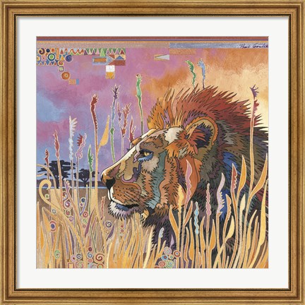 Framed Chobe Park Lion Print