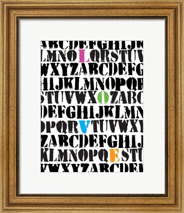 Framed Alphabet Love Print