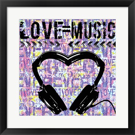 Framed Love - Music 1 Print