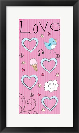 Framed Love Panel - Pink Print