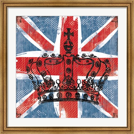 Framed Union Jack Crown 2 Print