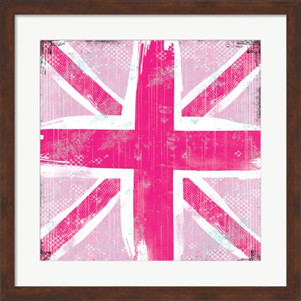 Framed Union Jack Pink Print