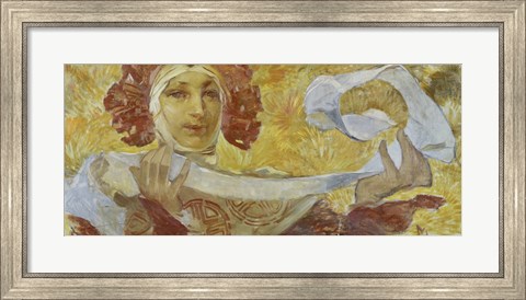 Framed Woman with Scarf Print