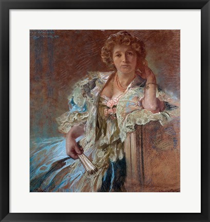 Framed Portrait of Berthe Lalande, 1904 Print