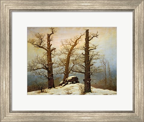Framed Megalithic Cairn in the Snow, c. 1820 Print
