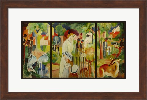 Framed Large Zoological Garden (Triptych) Print